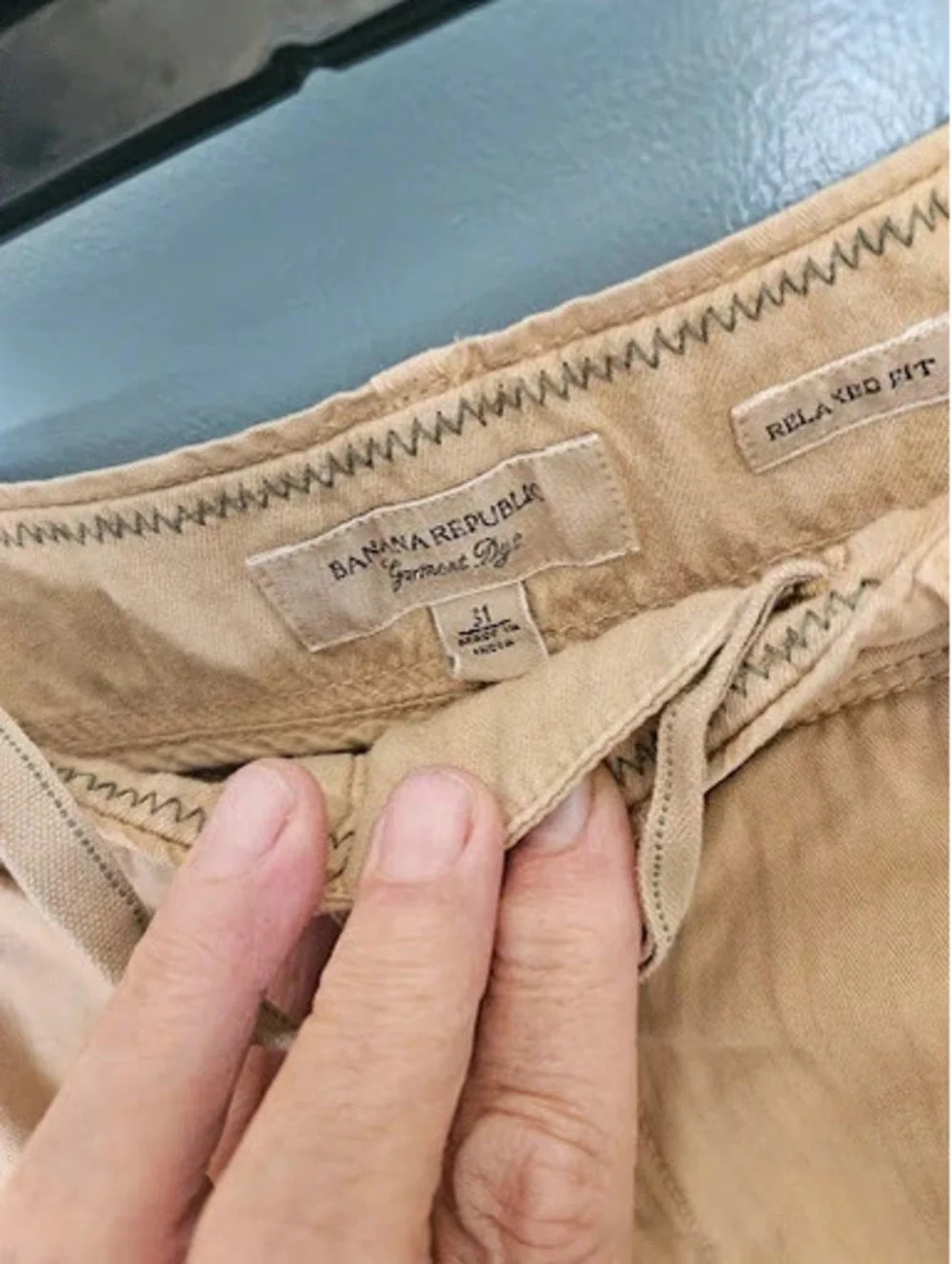 Vtg Banana Republic Cargo Shorts Khaki 2000s Y2K Gorpcore Relaxed Fit Cotton30
